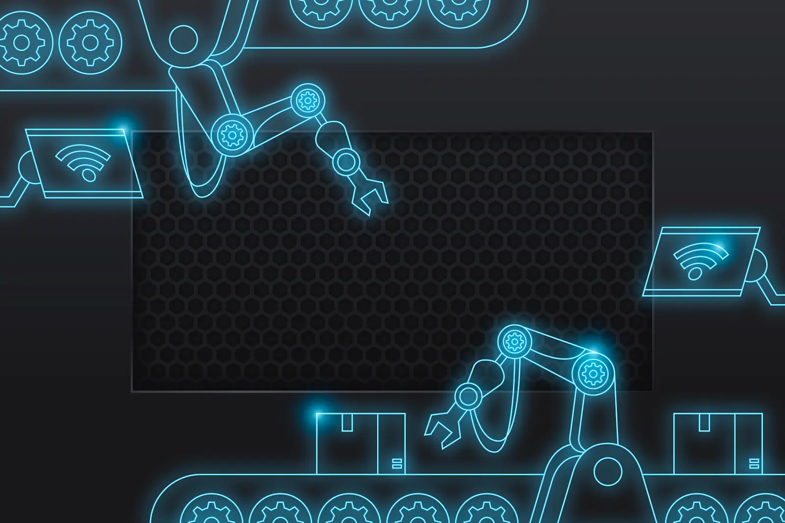 Industrial robots in an automated manufacturing cell